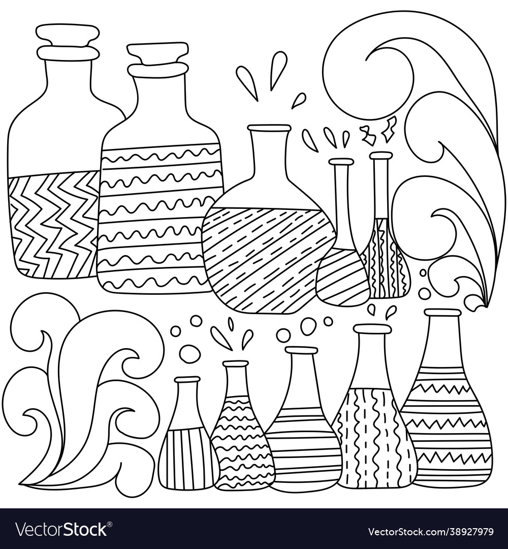 Coloring page on topic science royalty free vector image
