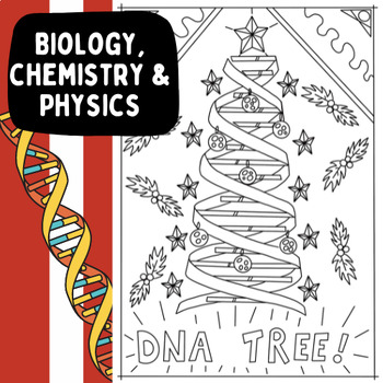 Christmas science coloring pages activity chemistry biology and physics