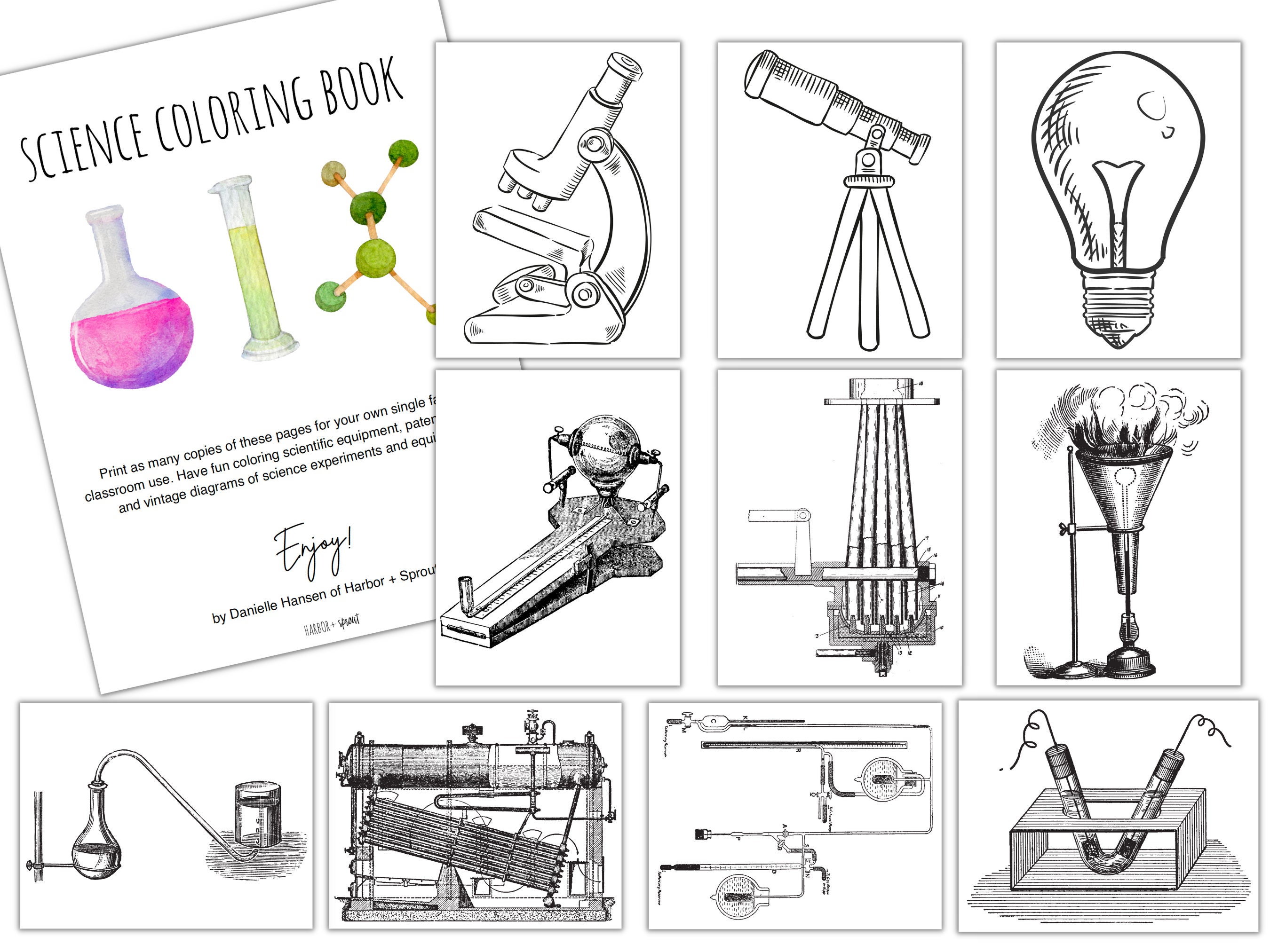 Printable science coloring book