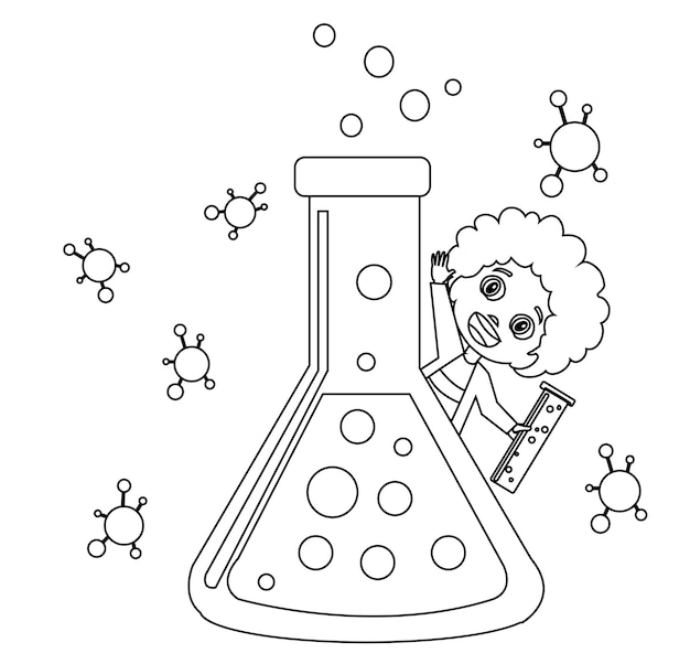 Science coloring page vectors illustrations for free download