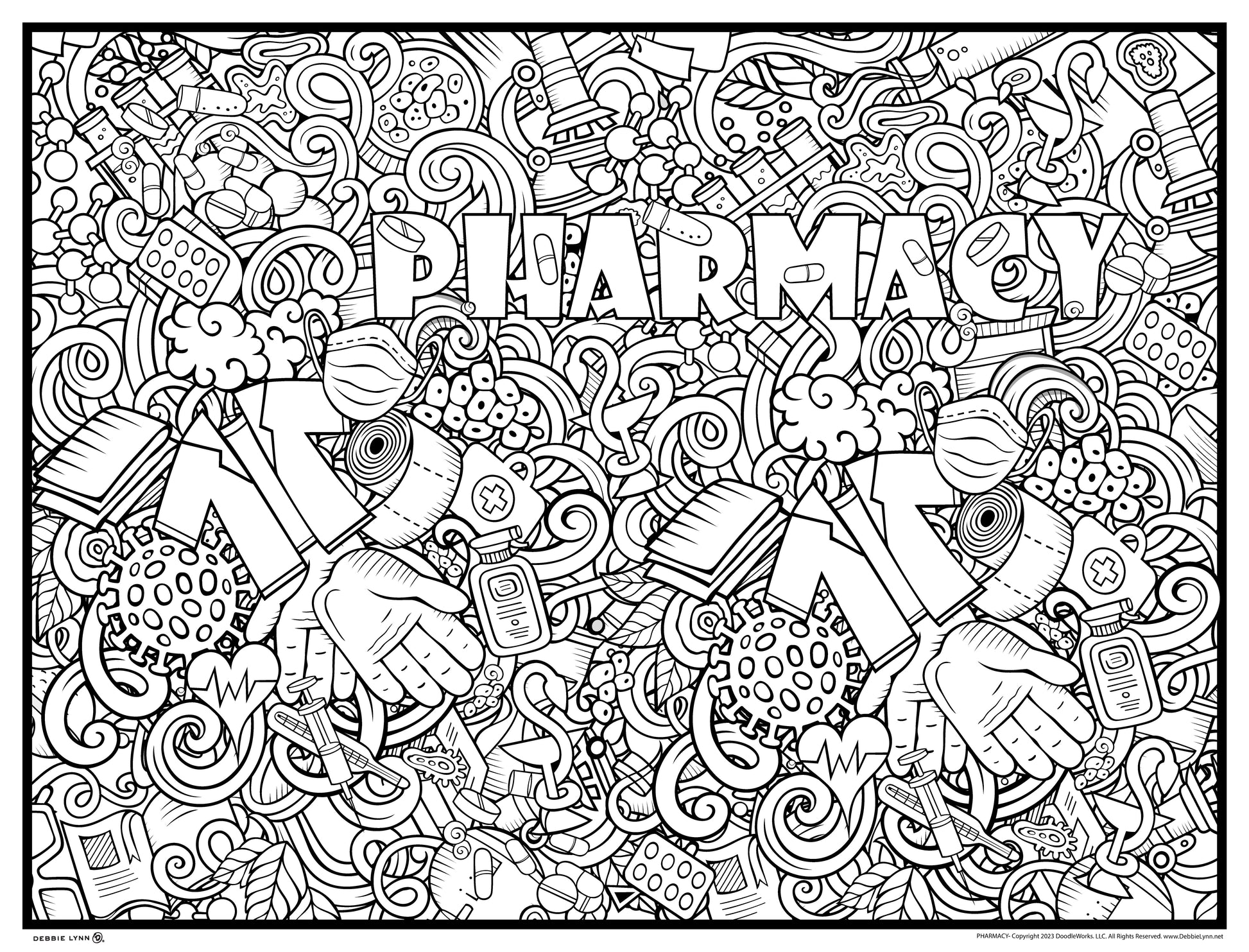 Pharmacy tech personalized giant coloring poster x â debbie lynn