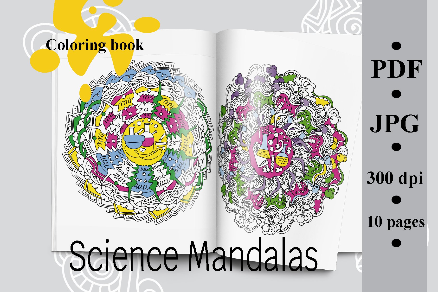 Science mandalas coloring book printable colouring pages