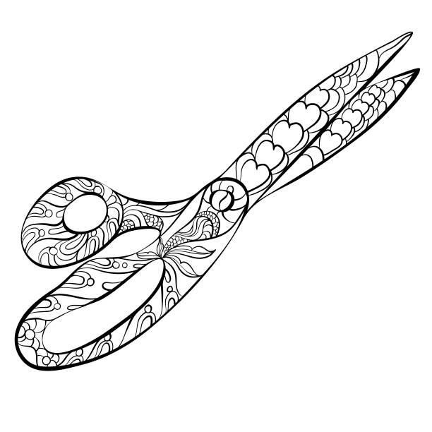 Doodle for coloring scissor stock illustration