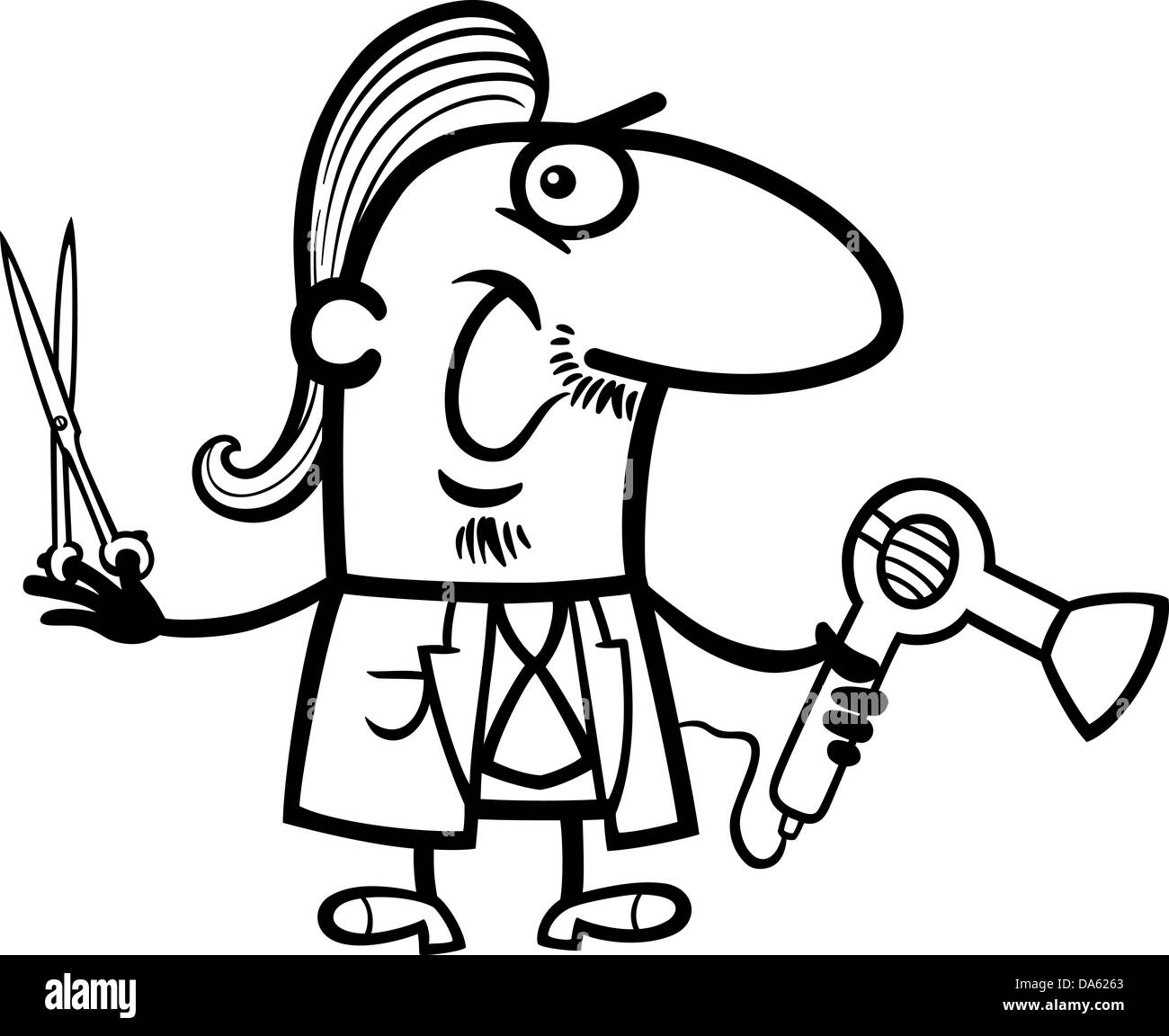 Funny scissors black and white stock photos images