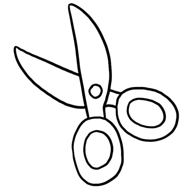 Premium vector scissors dotted line practice drawing cartoon doodle kawaii anime coloring page cute illustration