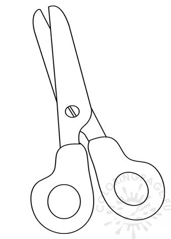 Plastic handle closed scissors coloring page