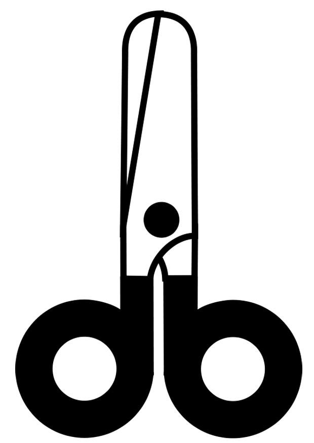 Coloring page closed scissors