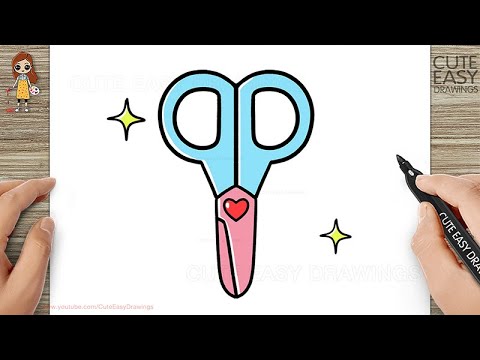 How to draw cute scissors