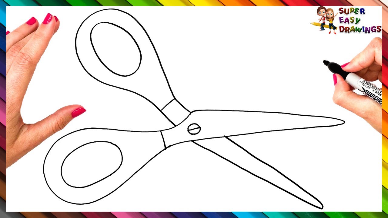 How to draw scissors step by step âï scissors drawing easy