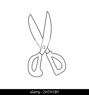 Cute simple pair of scissors cartoon vector illustration hand drawn stationary tool element clip art for school supply concept arts and crafts stock vector image art