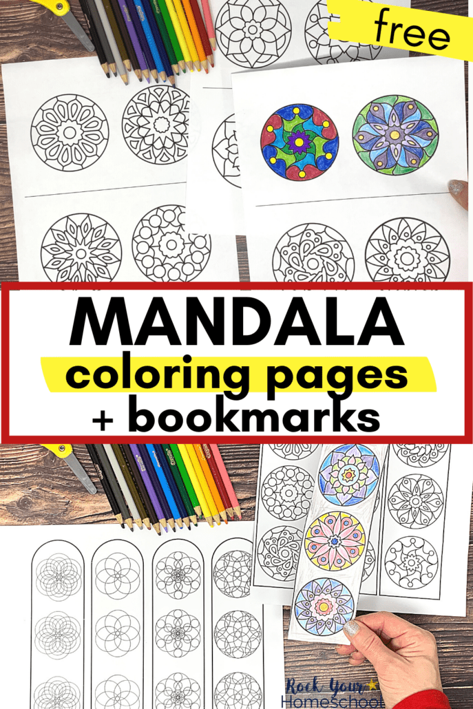 Easy mandala coloring pages bookmarks for relaxing activities free