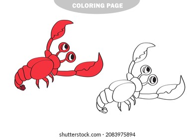 Simple coloring page outline scissors on stock vector royalty free