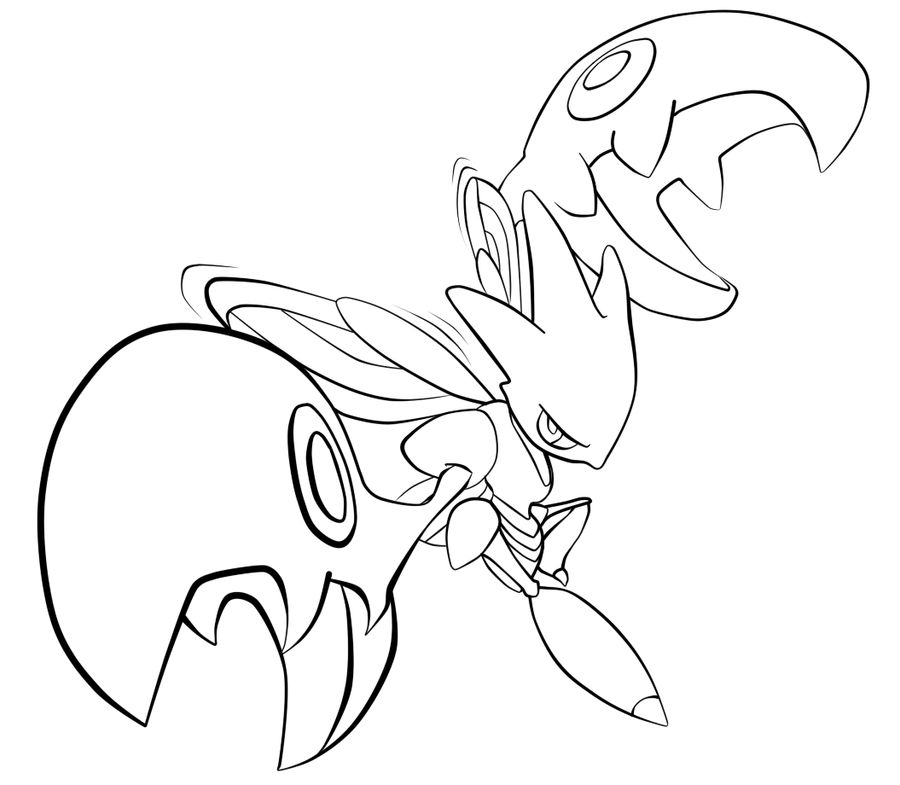 Scizor lineart by jrv on