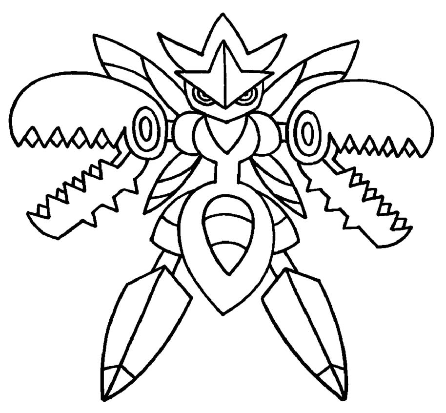 Pokemon mega scizor coloring page â having fun with children