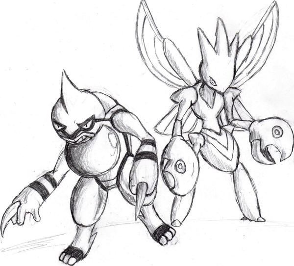 Scizor and toxicroak by shovel