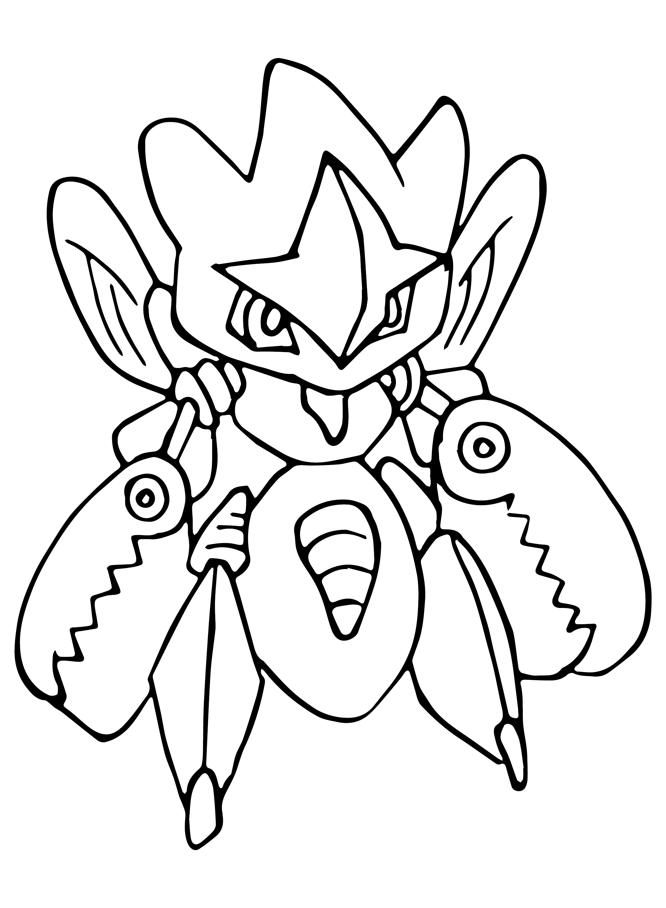Hassam mega pokemon coloring pages to printable