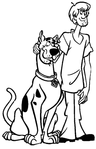 Shaggy and scooby coloring page free printable coloring pages