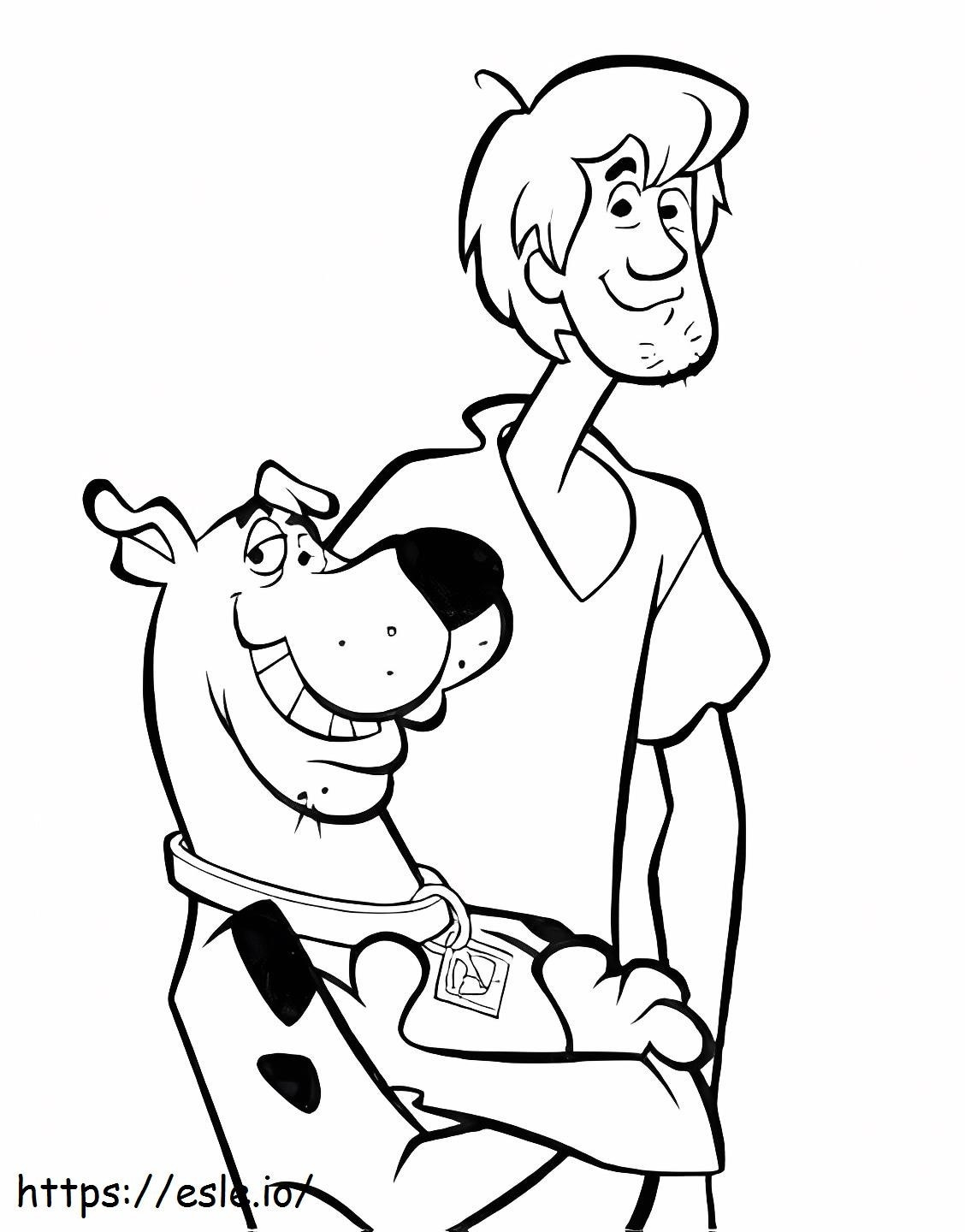 Shaggy and scooby doo a coloring page