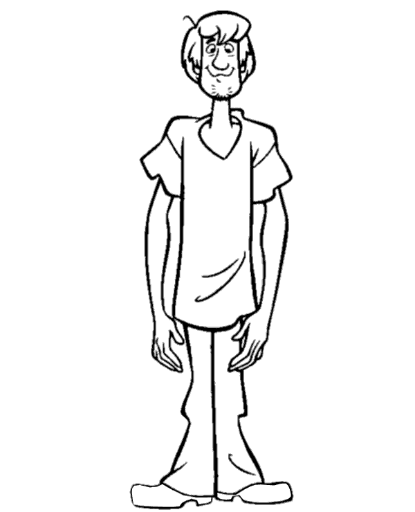 Scooby doo coloring sheet with shaggy