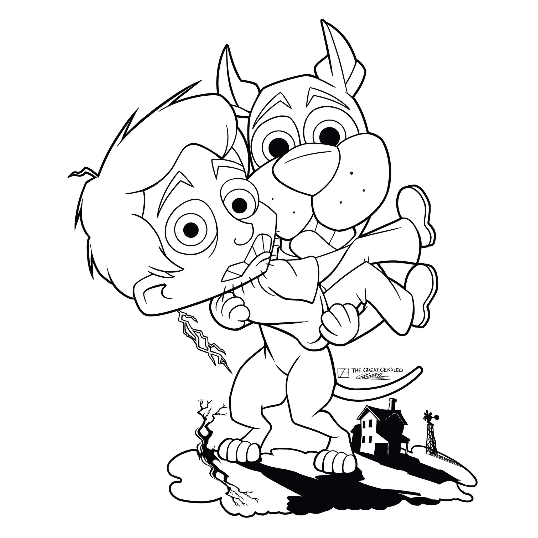 Gerry vail on x inktober day storm featuring shaggy and scooby doo inktober inktober lineart chibidrawing chibi chibiart art drawing cute illustration illustrationdrawing digitalart icart scoobydoo storm