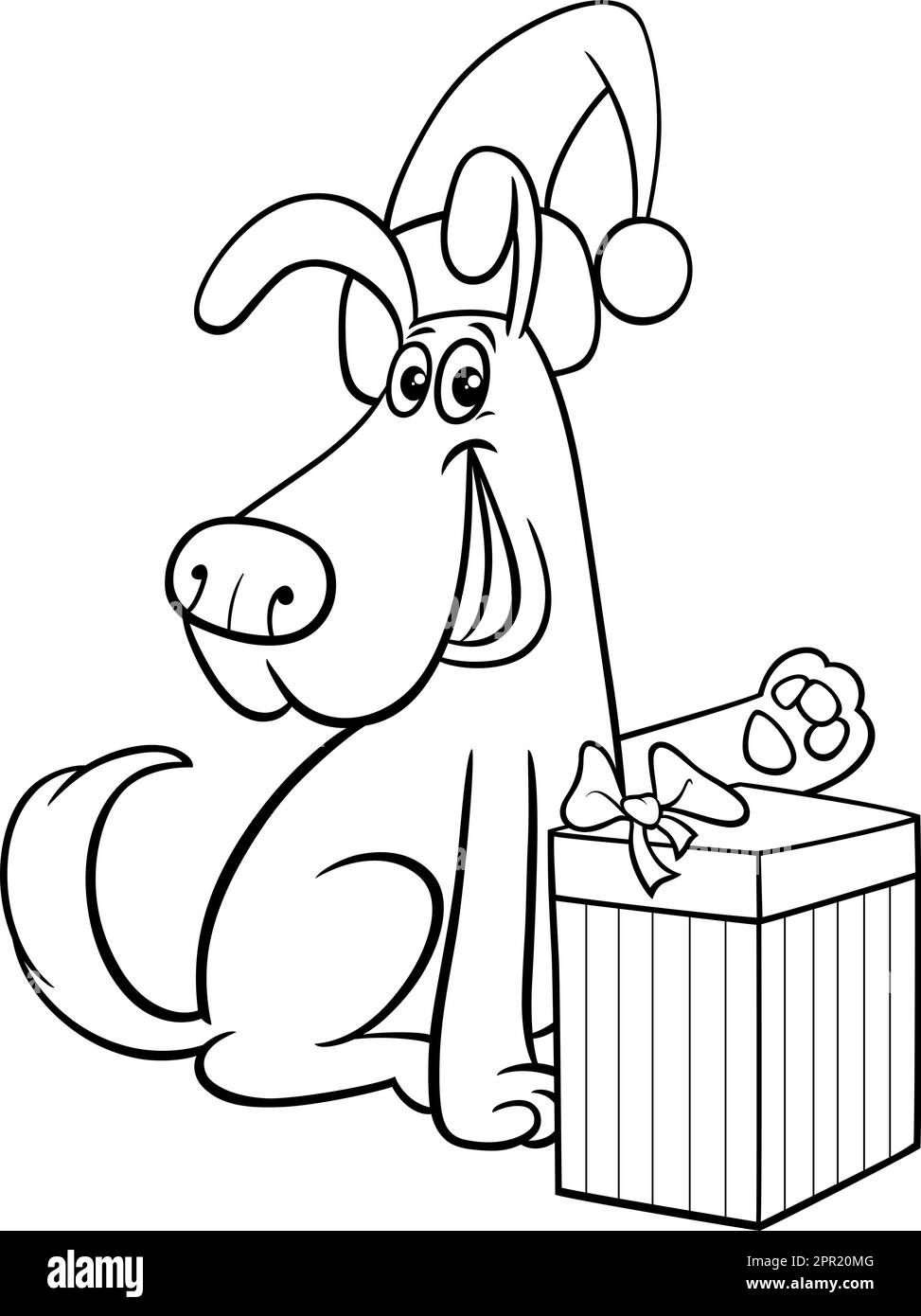 Dog christmas funny black and white stock photos images