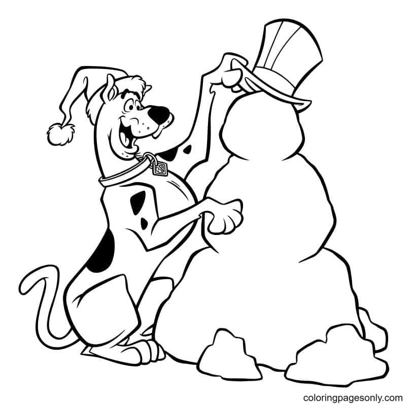 Scooby doo in the village coloring page