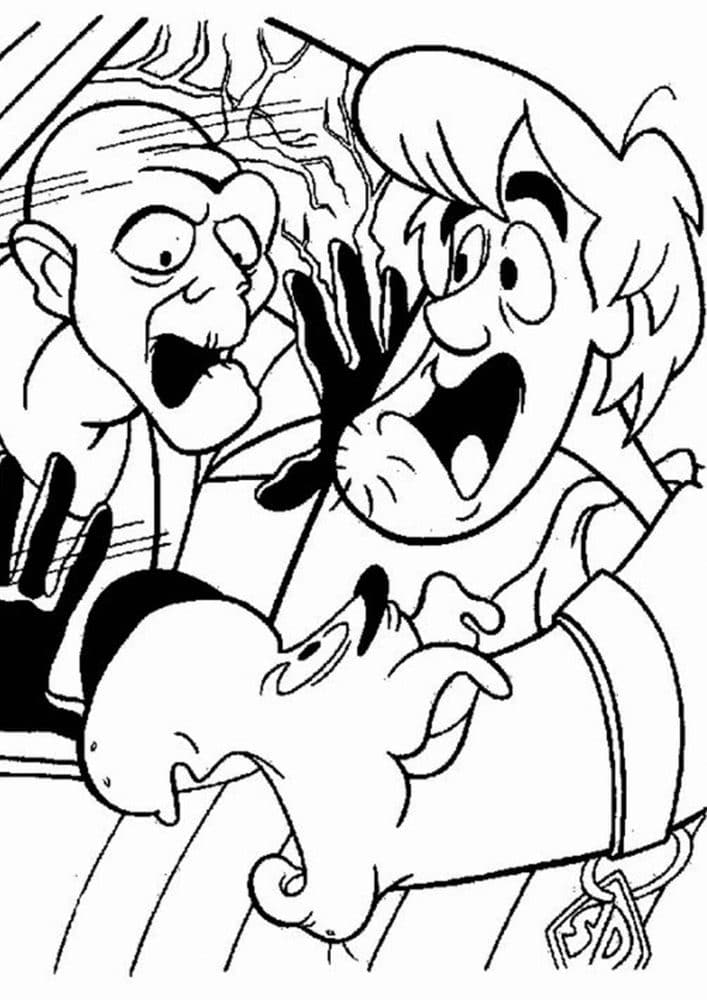 Free easy to print scooby doo coloring pages