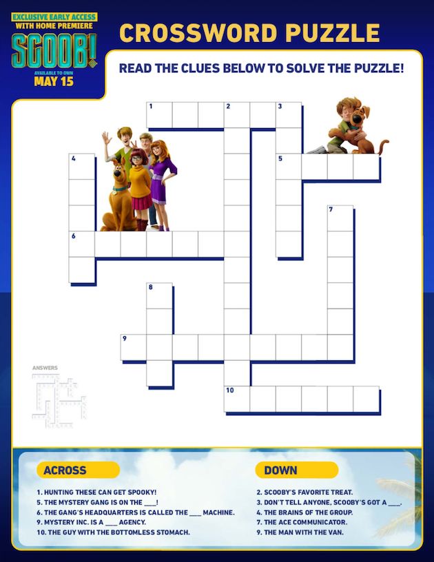 Scoob printables and activity sheets