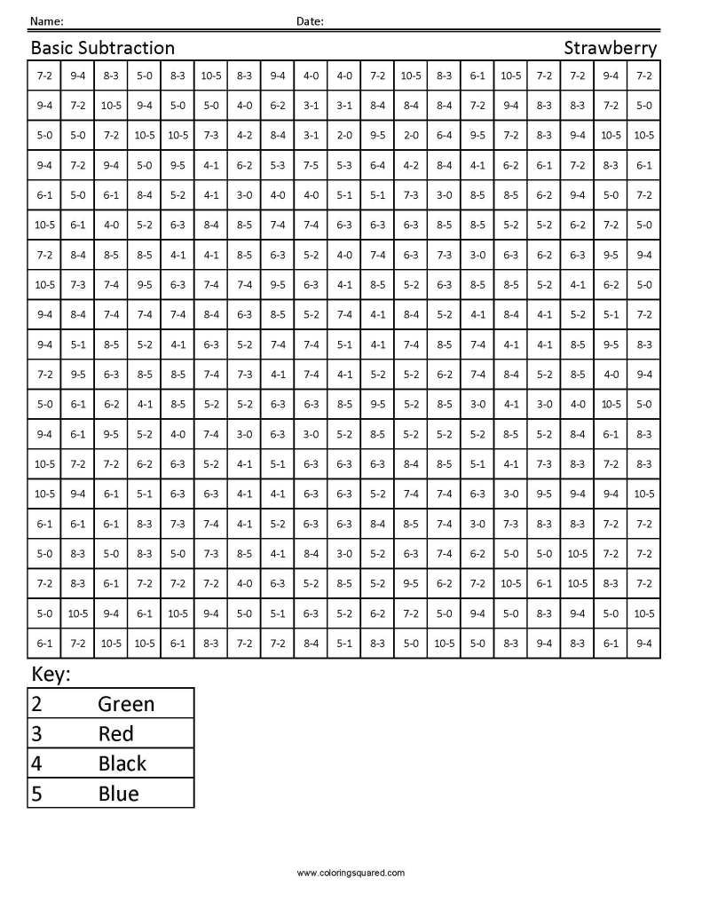 G strawberry first grade math â coloring squared color worksheets math coloring math coloring worksheets