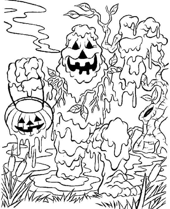 Online coloring pages monster coloring swamp monster scooby doo
