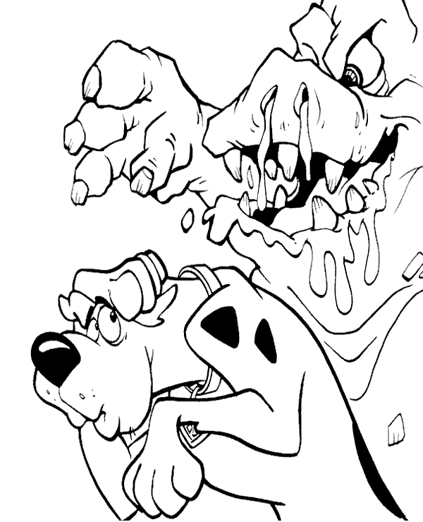 Scooby doo monster coloring page