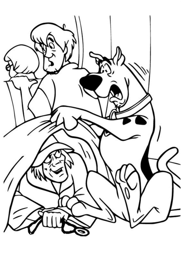 Free easy to print scooby doo coloring pages