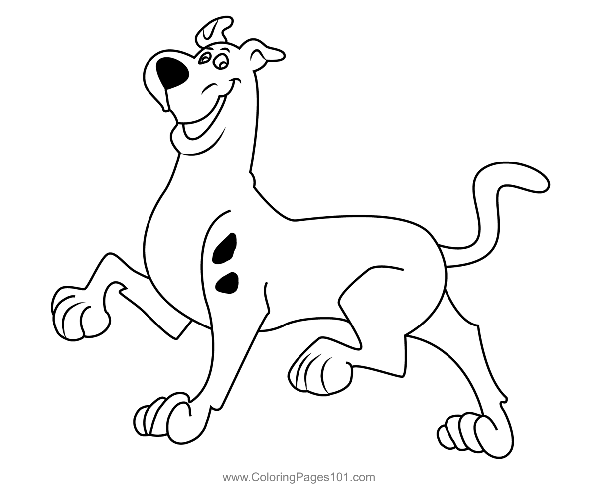 Scooby doo walking coloring page for kids