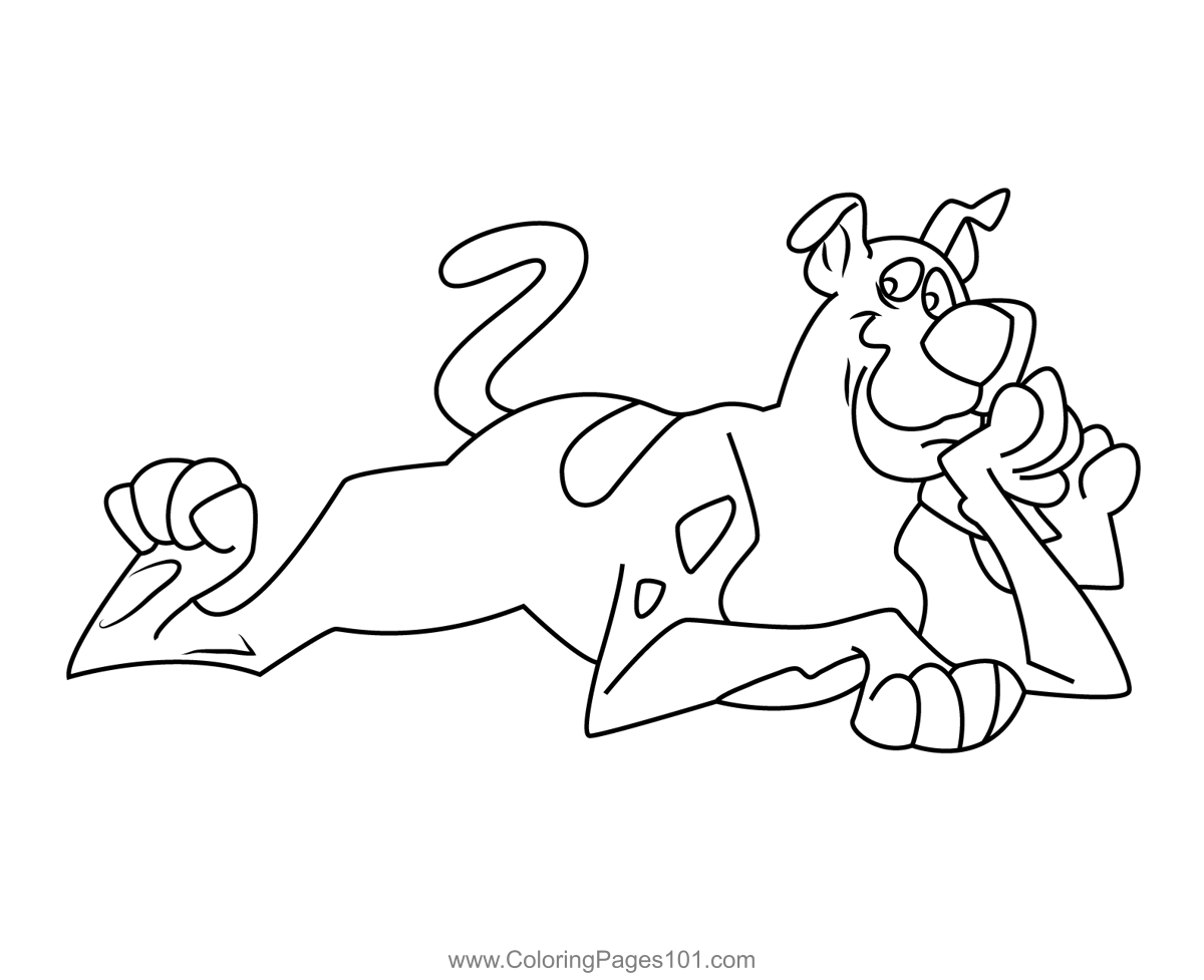 Scooby doo looking at you coloring page for kids
