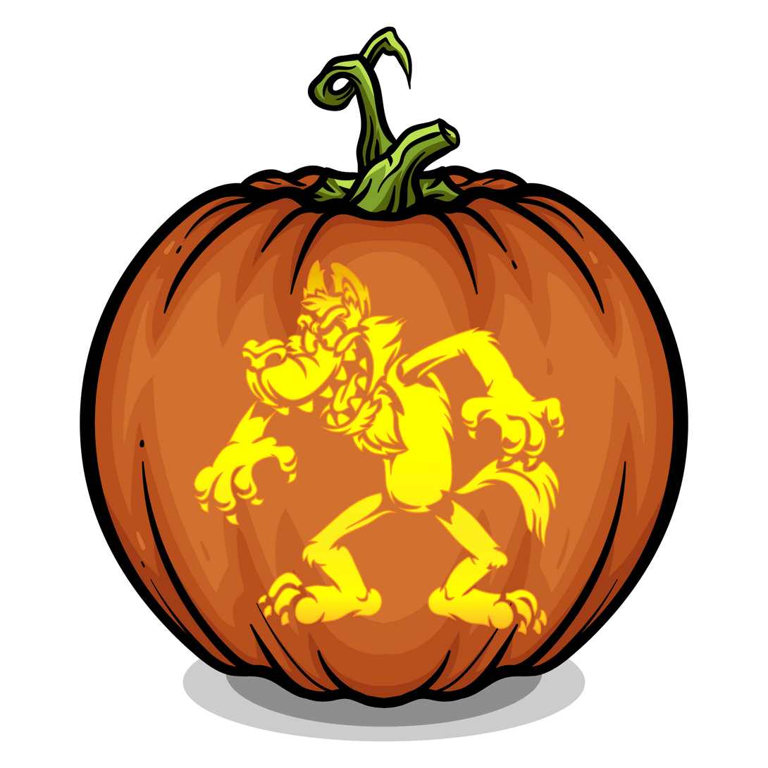 Big bad wolf pumpkin carving stencil