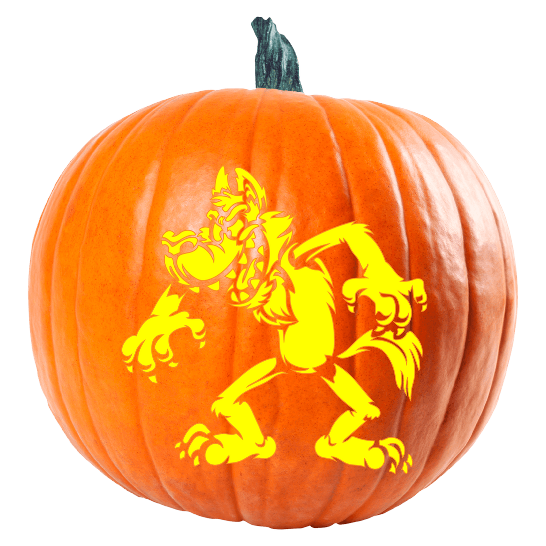 Big bad wolf pumpkin carving stencil