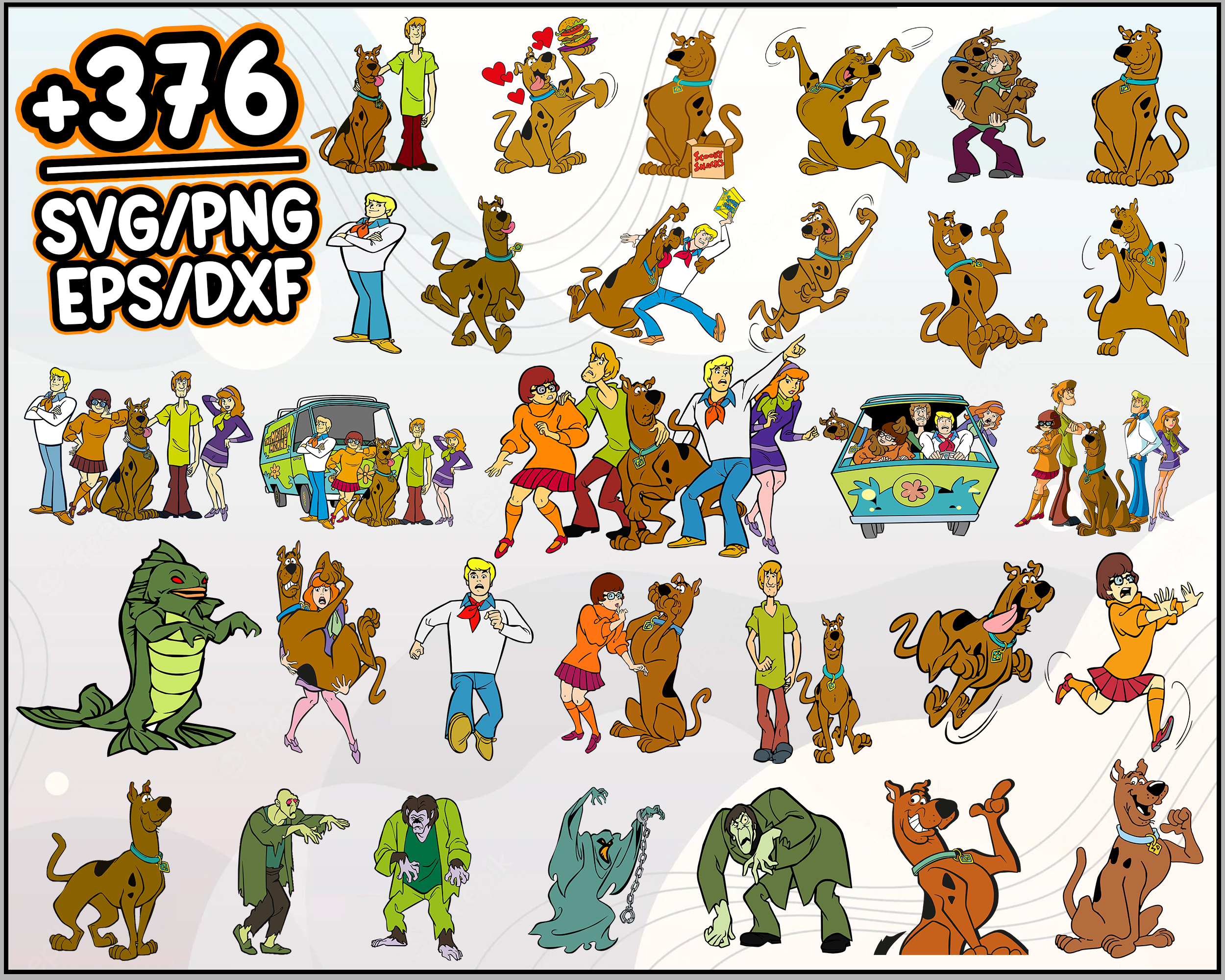 Scooby doo bundle svg scooby doo svg cartoon svg png dxf e