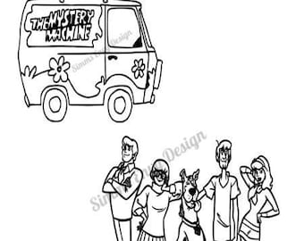 Mystery machine scooby doo svg file for circut or silhouette png and jpeg download included