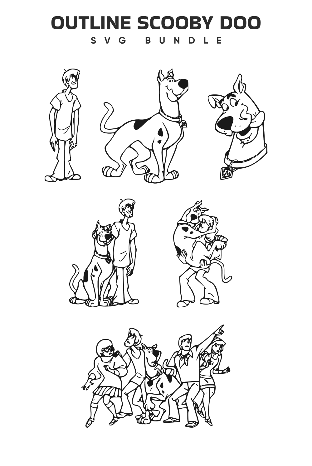 Outline scooby doo svg â