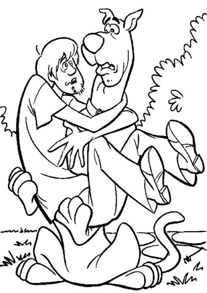 Free easy to print scooby doo coloring pages
