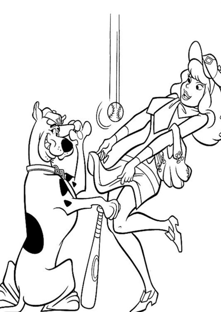Free easy to print scooby doo coloring pages