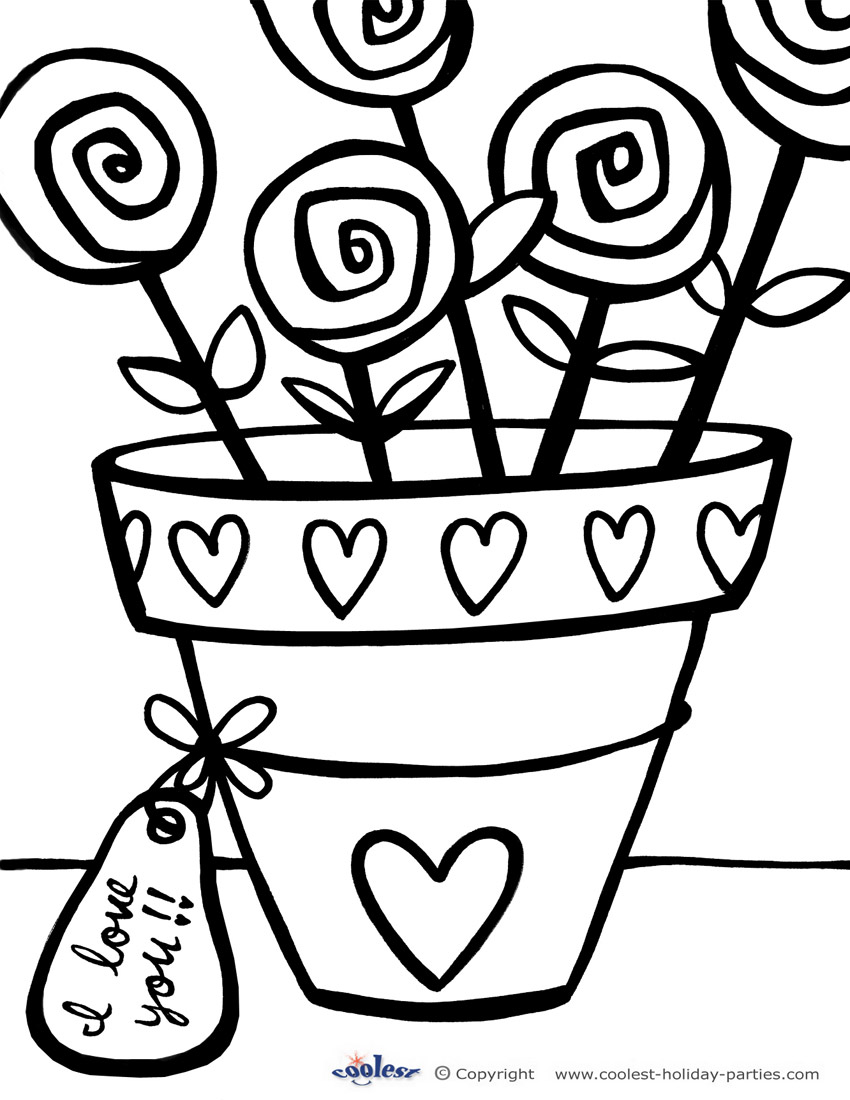 Printable valentines day coloring page