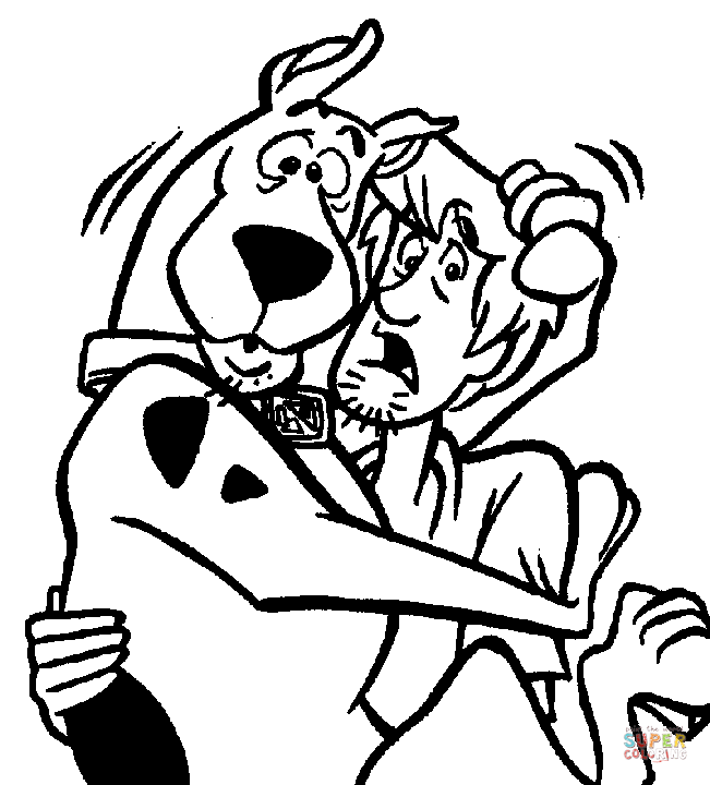 Scooby doo and shaggy are scared coloring page free printable coloring pages cartoon coloring pages scooby doo coloring pages scooby doo images