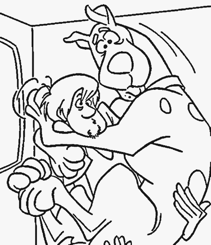 Coloring shaggy carries scooby doo in its arms picture
