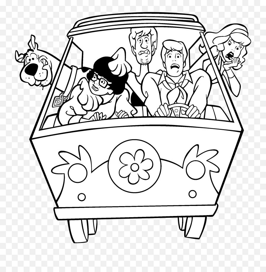Scooby doo clipart black and white