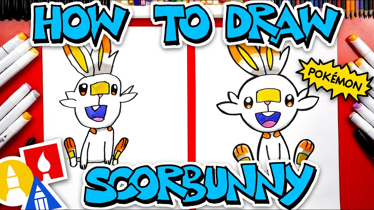How to draw scorbunny pokeon fro sword and shield