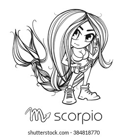 Hakuun zodiac scorpio astrological sign vector illustration liittyvã vektorikuva rojaltivapaa