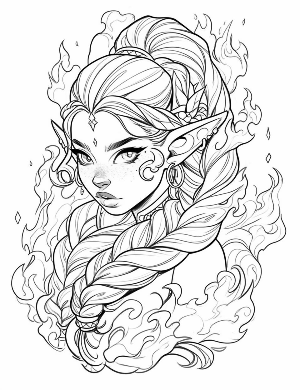 Stunning elf coloring pages for kids and adults