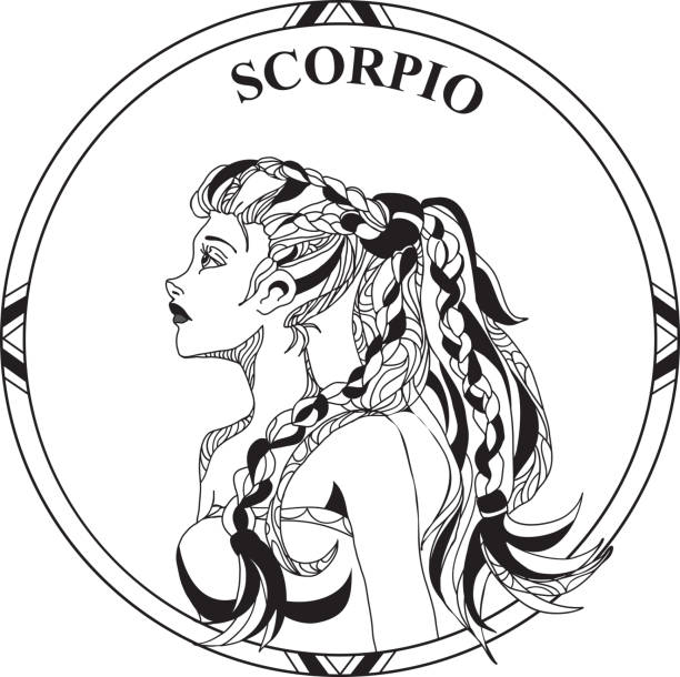 Vector illustration of sign zodiak scorpio stock illustration