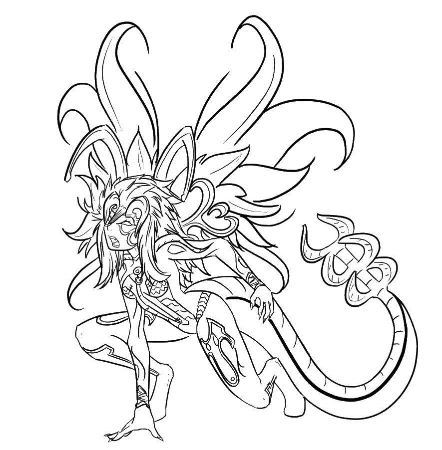 Online coloring pages girl coloring girl scorpio fantasy